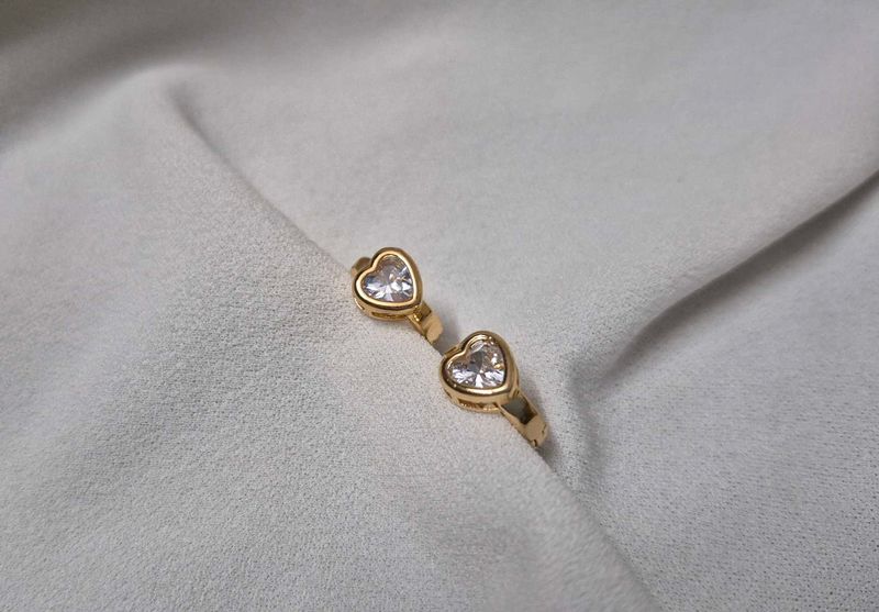 Heart-Shaped Ring with Clear Stone