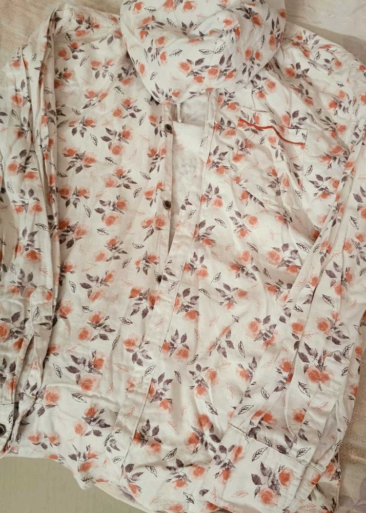 Floral Print Button-Up Shirt