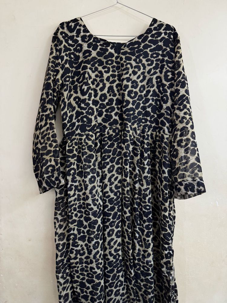Leopard Print Flowy Dress
