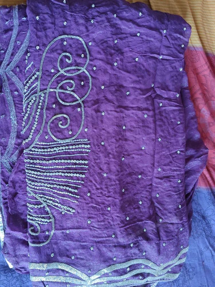 Exquisite Purple Embellished Saree