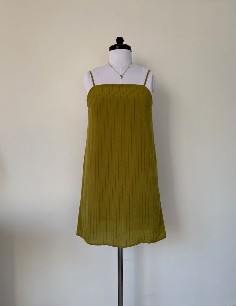 Olive Green Sleeveless Mini Dress