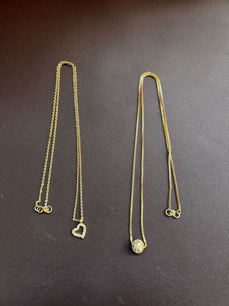 Chic Gold Necklaces - Heart &amp; Ball Pendants