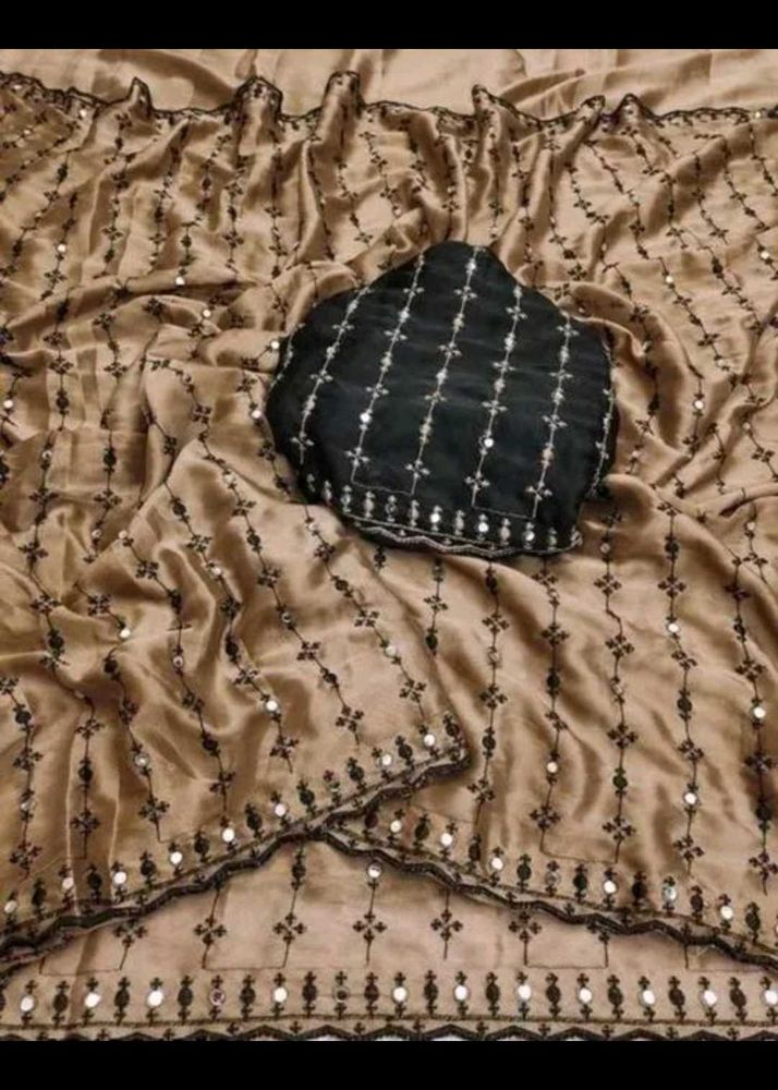 Embroidered Saree with Blouse Piece