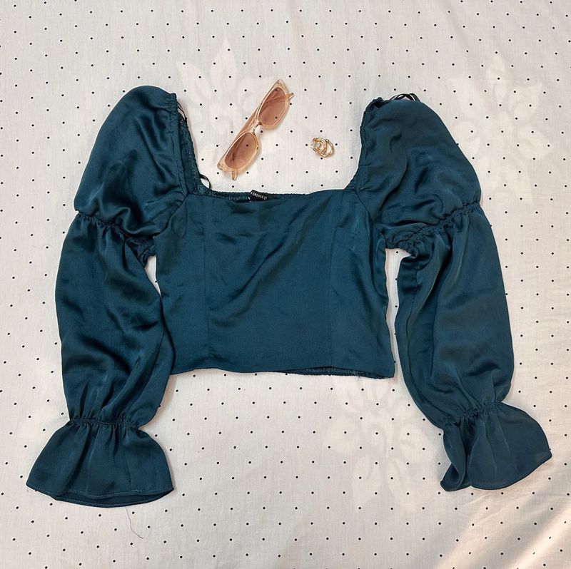Teal Green crop top