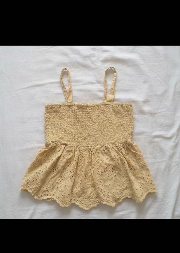 peplum yellow top