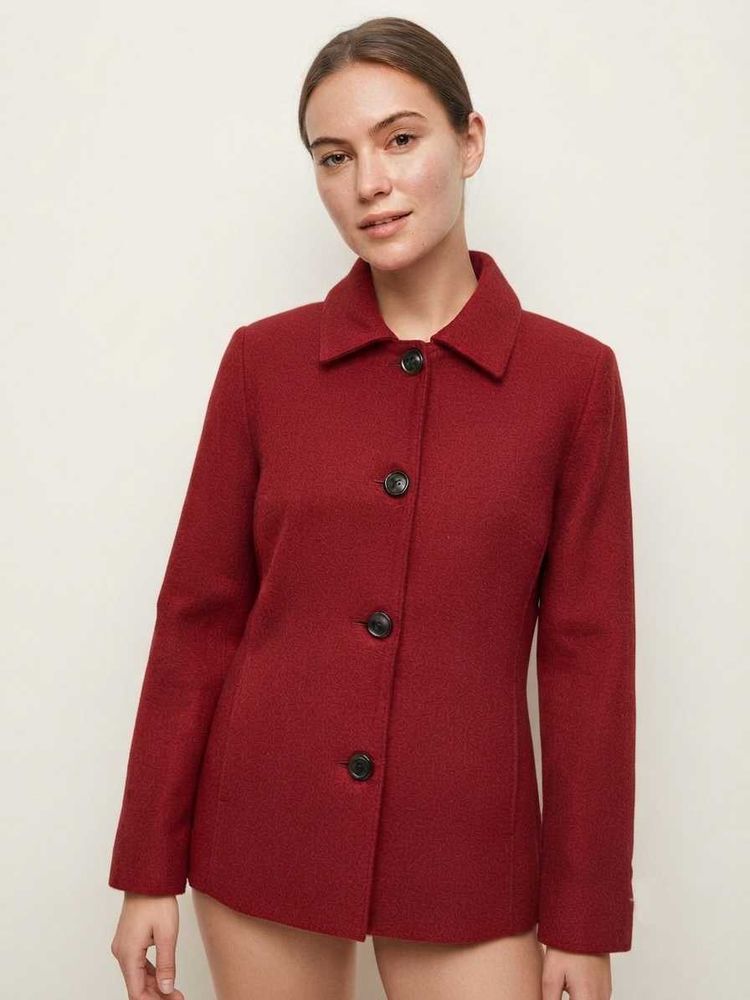 Premium Chic Red Textured Jacket Women Blazer