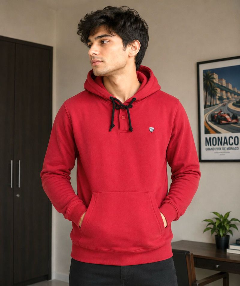 John Players Men's Red Hoodie