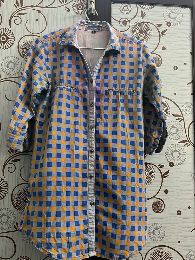 Stylish Checked Long Shirt