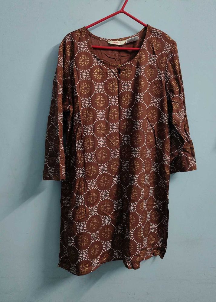 Brown Printed Kurta short college wear women xl