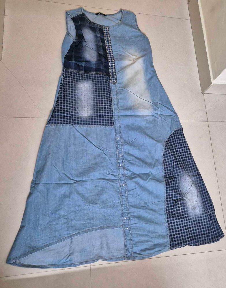 Patchwork Denim Dress