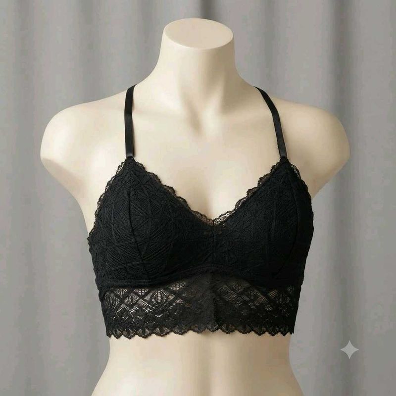 Lace Bralette -🤎 Black