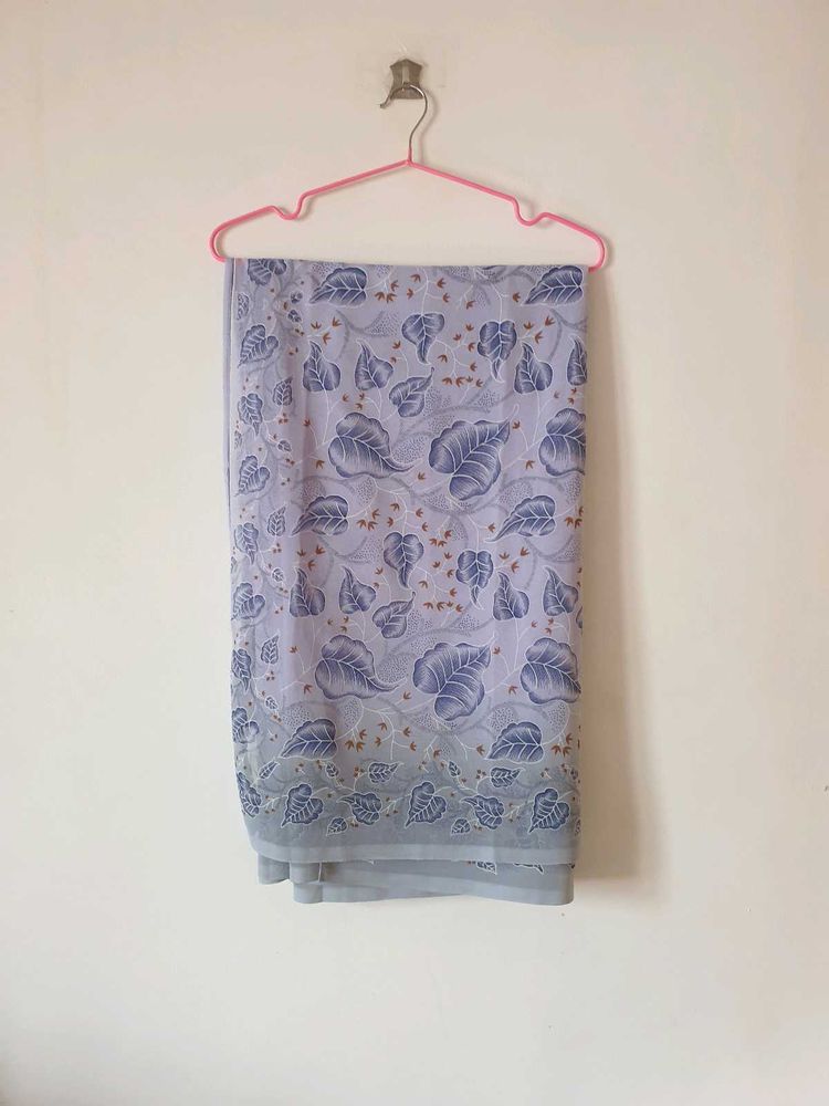 Vintage Leaf Print Saree