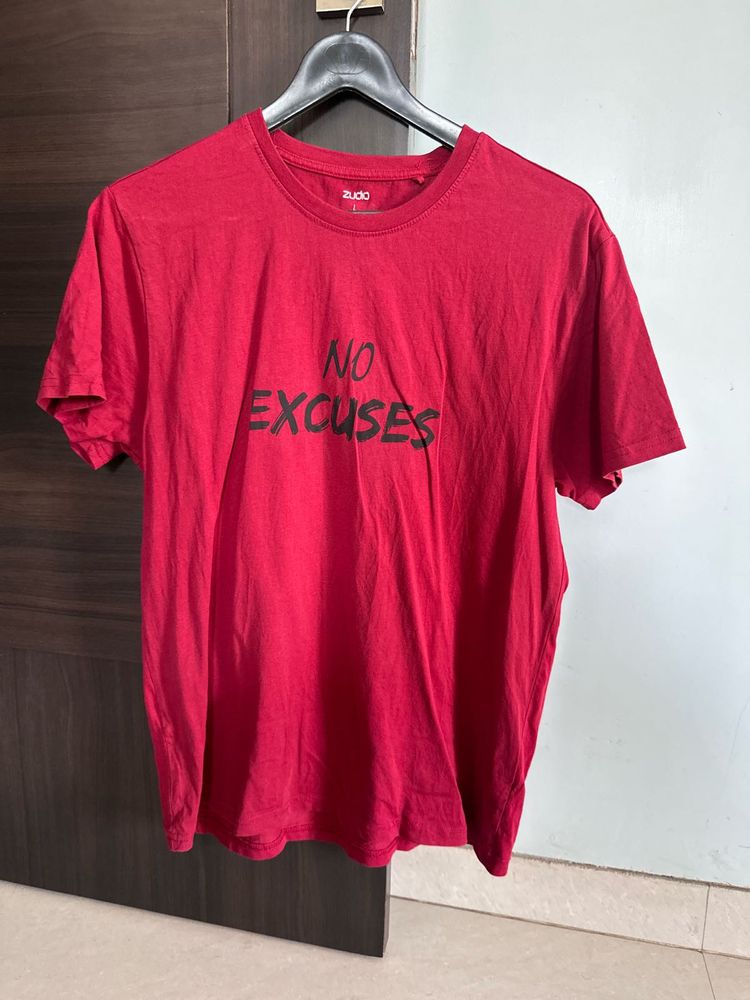 Red 'No Excuses' Graphic T-Shirt