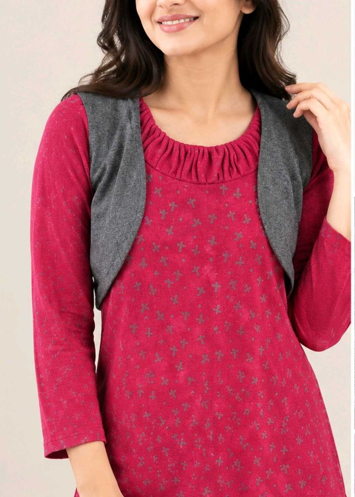 Cute Pink &amp; Grey Toddler Dress