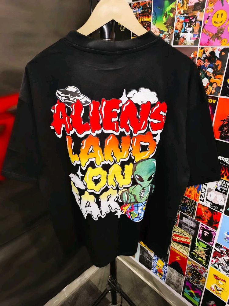 ALIEN UNISEX GRAPHIC PRINTED OVERSIZE TEE 🔥🔥
