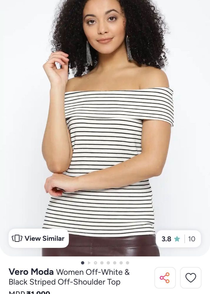 Vero Moda Off-Shoulder Striped Top