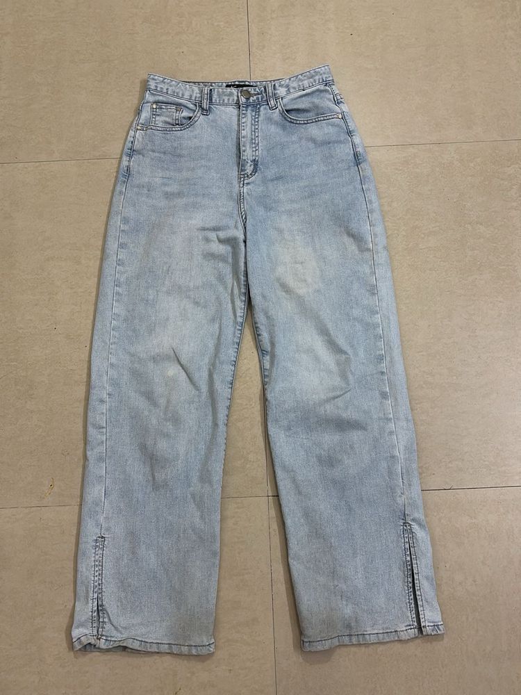blue wash straight Jeans