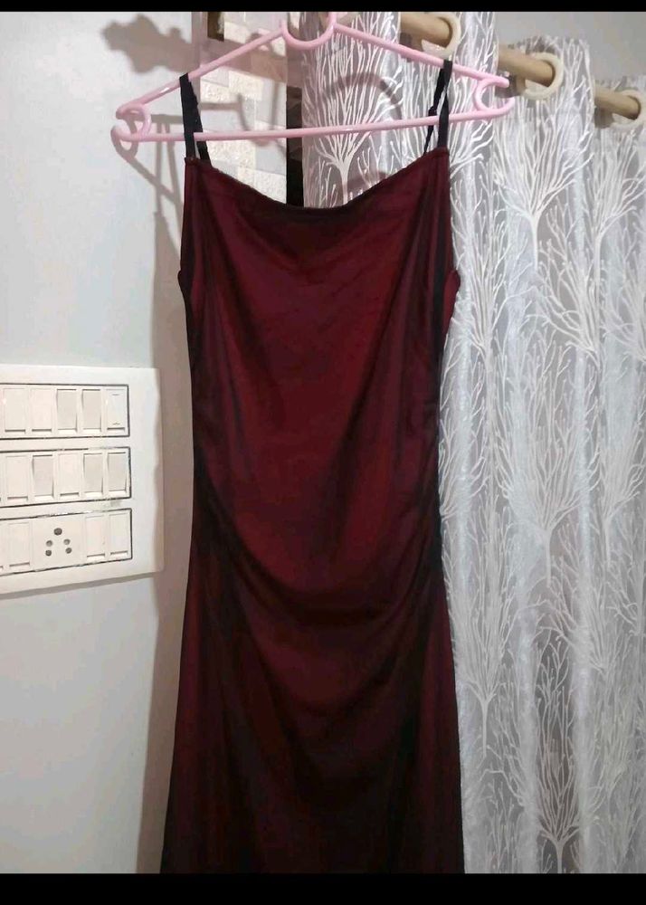 savana Burgundy Slip Dress