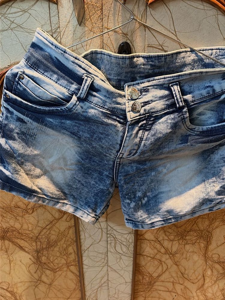 Distressed Denim Shorts