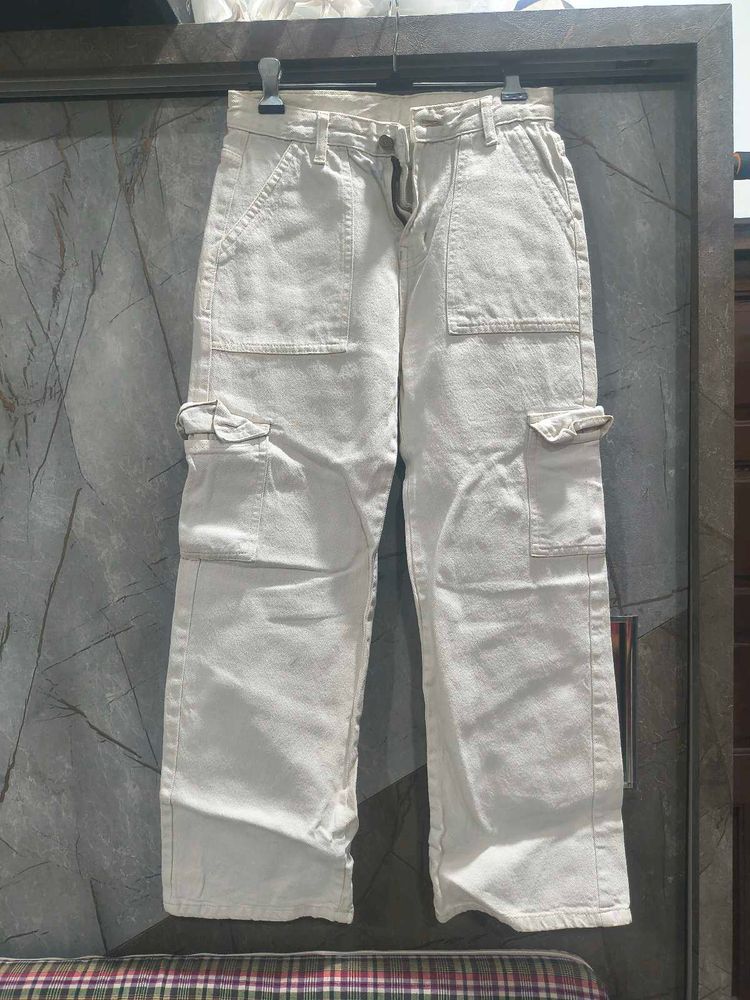 BRANDED Cream Cargo Jeans
