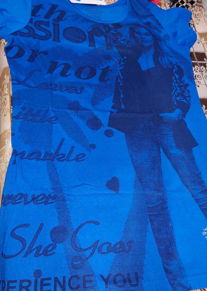 Vibrant Blue Graphic T-Shirt