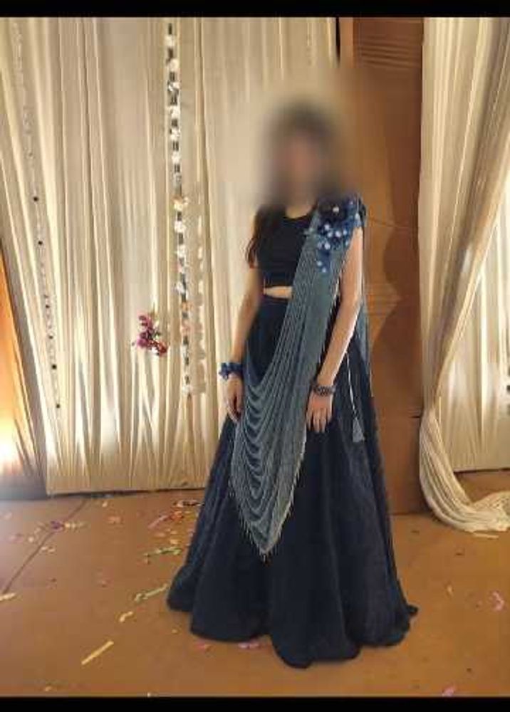 Elegant Navy Blue Lehenga Set