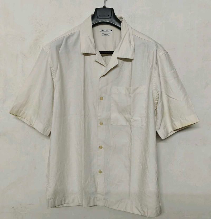 Men's Short Sleeve Linen Blend Shirt