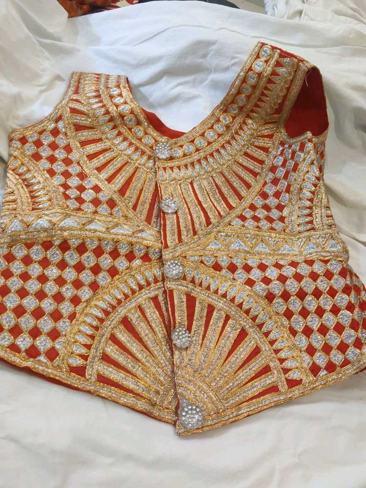 Embroidered Ethnic Waistcoat with dupatta
