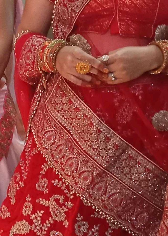 bridal Stunning Red Embroidered Lehenga Set