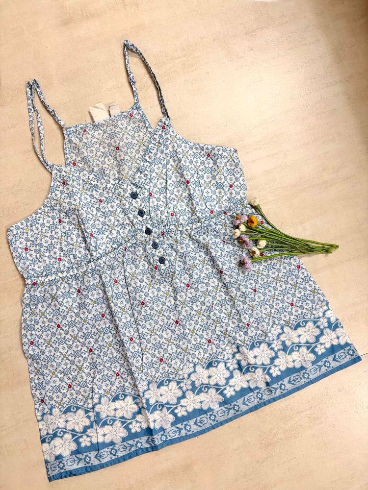 Blue Floral Print Camisole Top