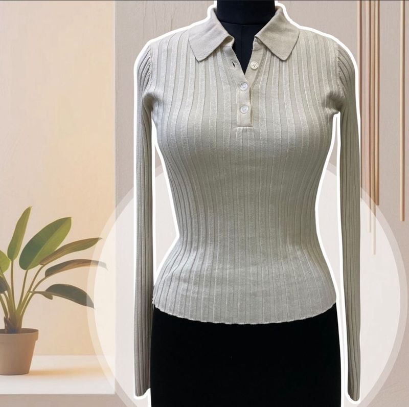 Collected Fitted Sexy White Top