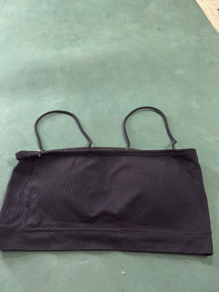 Black Ribbed Seamless Bralette