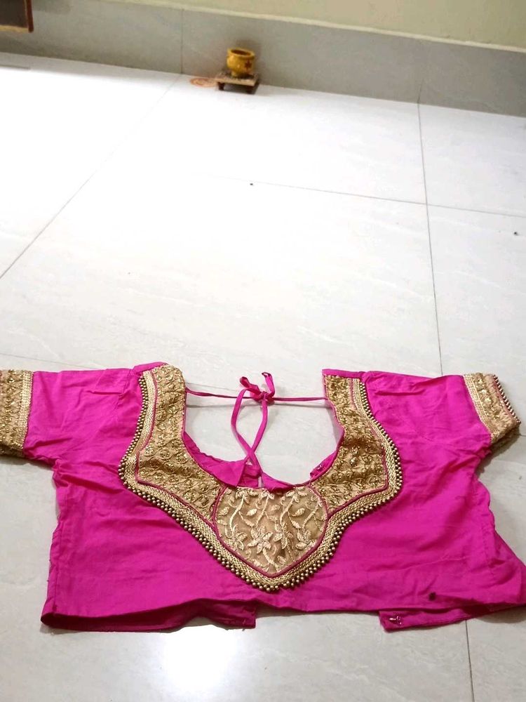 Designer Pink Embroidered Blouse