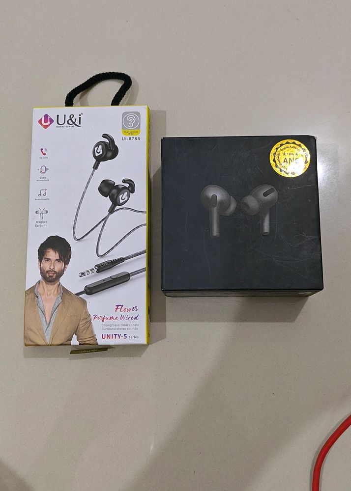 U&amp;i Wired Earphones &amp; Wireless ANC Earbuds