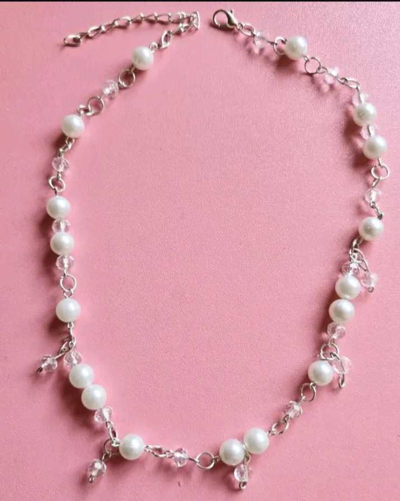 Elegant Pearl &amp; Crystal Choker Necklace