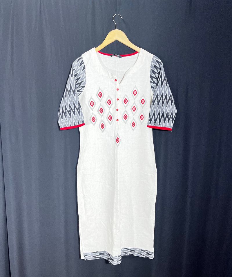Cotton Off white Kurtis(women)
