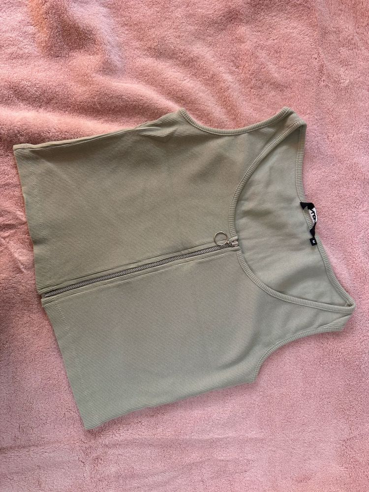 Pista coloured Zip Front Tank Top