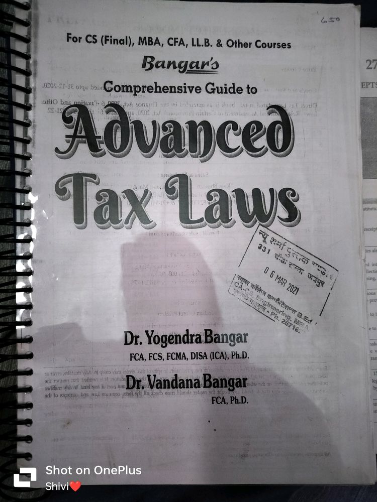Advance Tax Law Book (For CS,MBA,LLB &amp; Others)