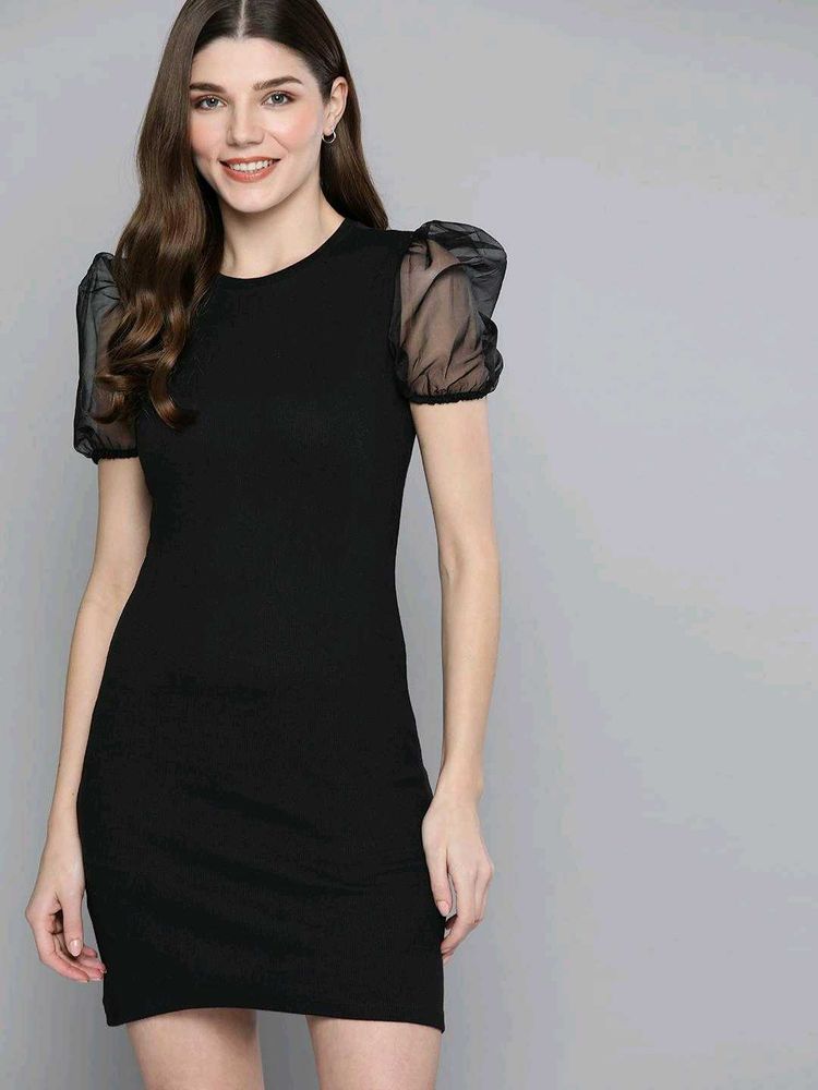 Bodycon black mini dress