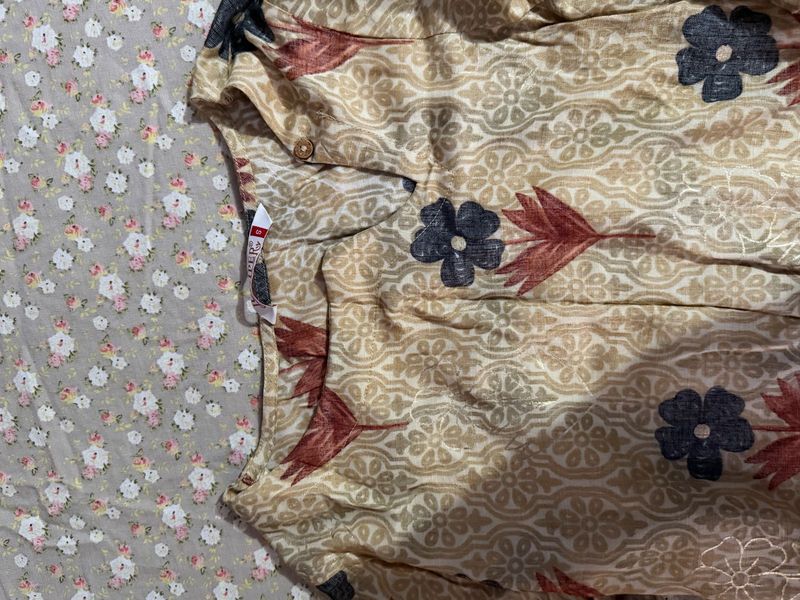 Ethnic Kurta - Beige Floral