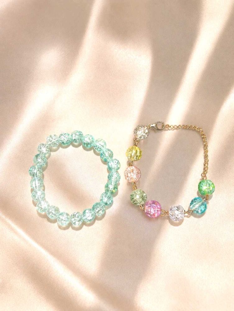 Set of 2  aesthetic Beaded Bracelets
