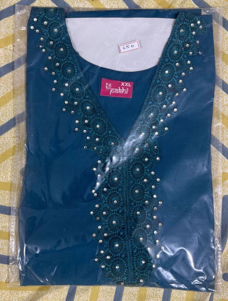 kurti with lace design