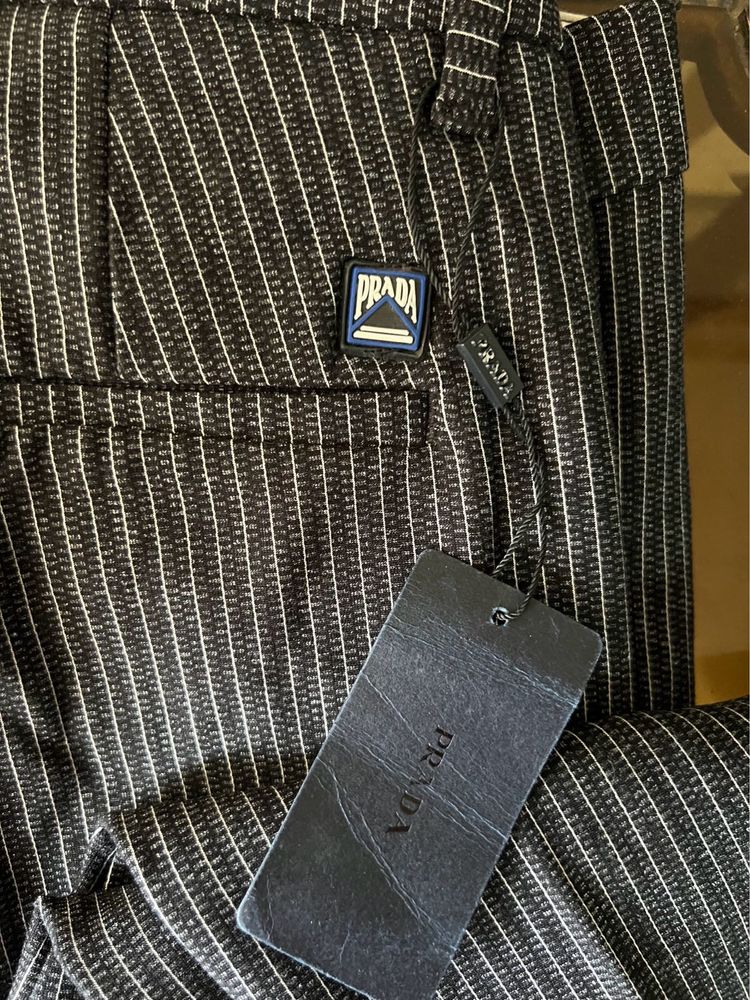Prada office-siren pinstripe pants