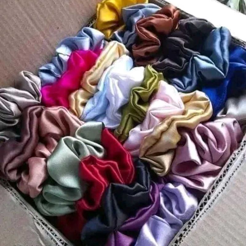 14 Colorful Satin Scrunchie Set