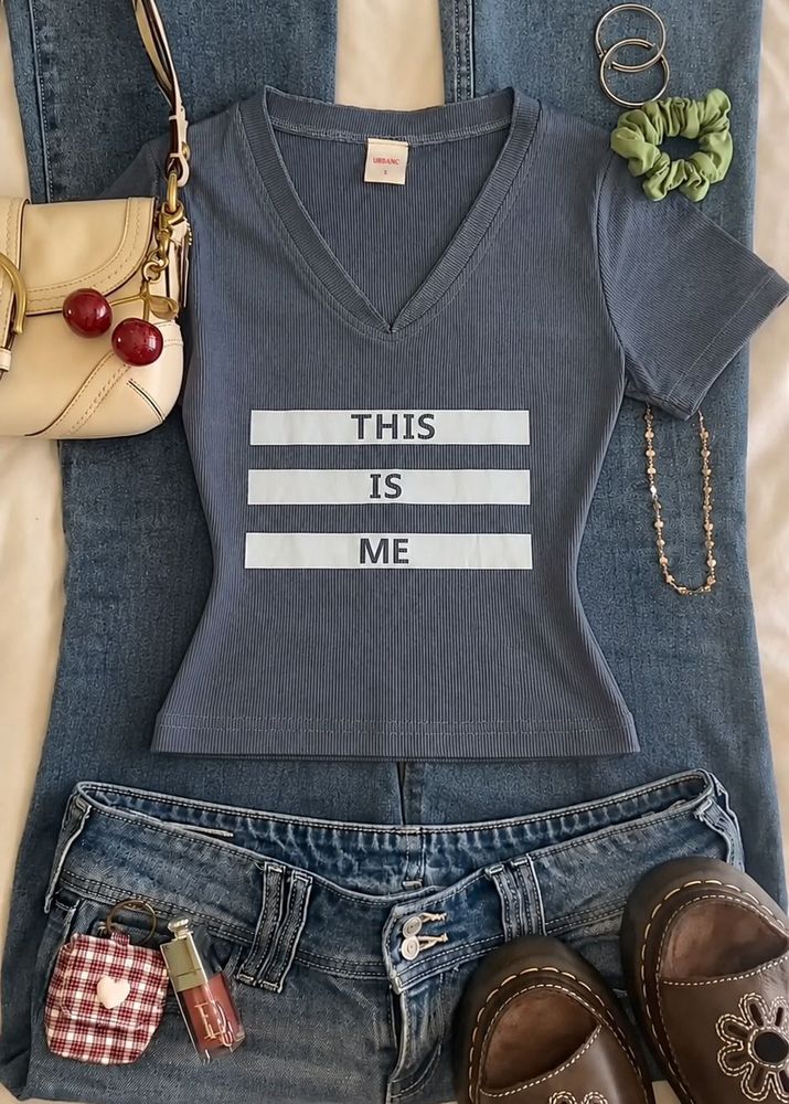 Y2K gray baby tee