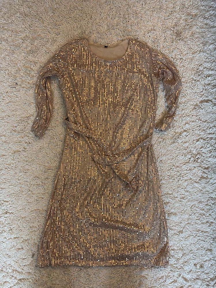 Sparkling Sequin Dress with Belt