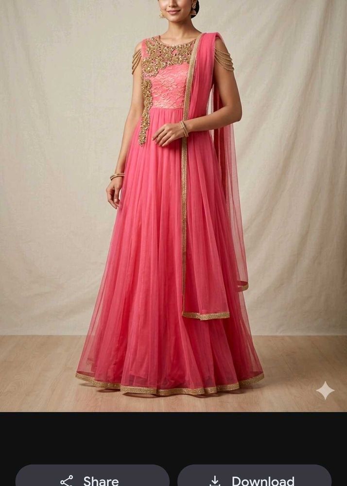 Elegant Pink Ethnic Gown with dupata