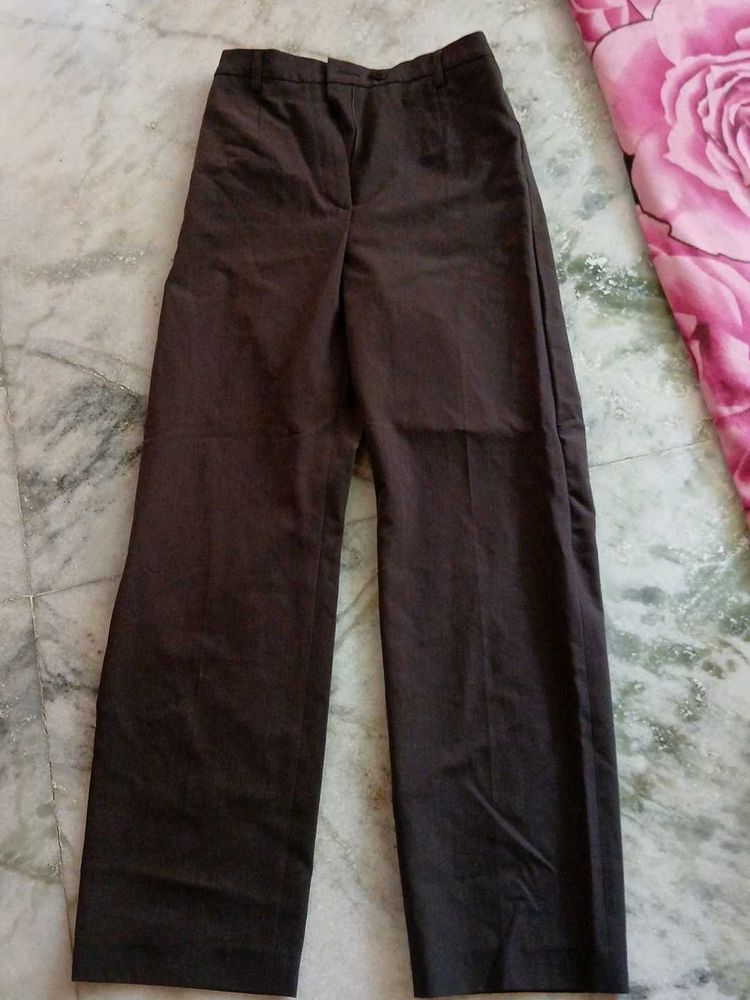 Classic Brown Wide-Leg Trousers