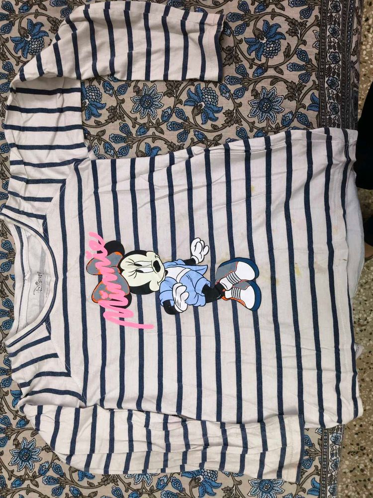 Minnie Mouse Striped Tee for 4-6 years girl
