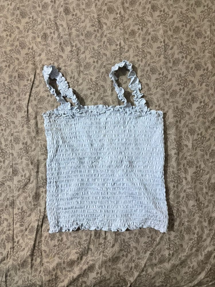 Light Blue Smocked Camisole